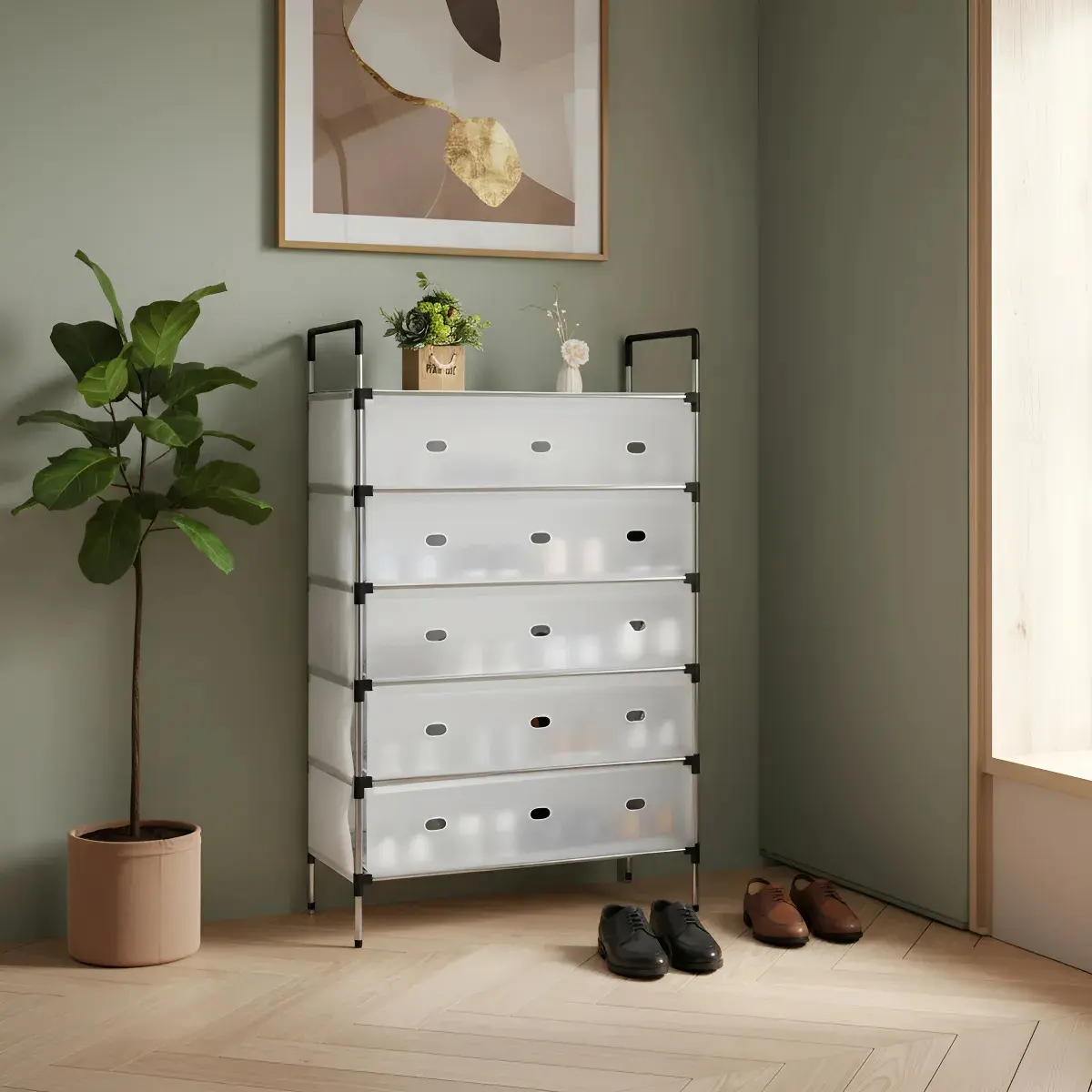 ORGANIZADOR CALZADO Zapatos Metálico 6NIVELES Tapa 109X64cm