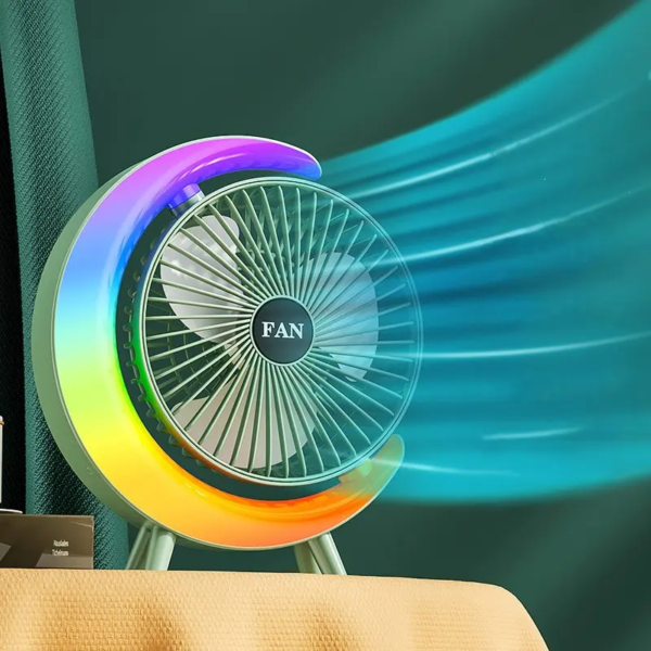 VENTILADOR LAMPARA 6" Led 24cms colorful desktop fan usb