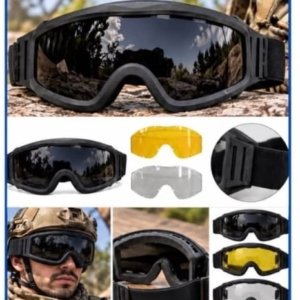 GAFAS Lentes Careta Militar Táctico Lentes Color Airsoft y Deportes Al Aire Libre