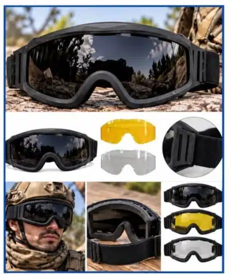 GAFAS Lentes Careta Militar Táctico Lentes Color Airsoft y Deportes Al Aire Libre