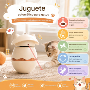 JUGUETE Láser Recargable para Gatos con 3 Modos de Juego