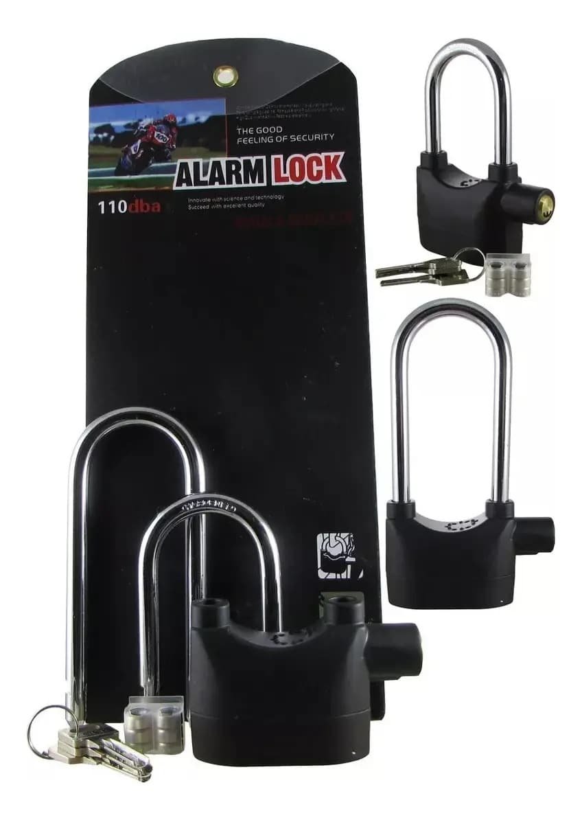 CANDADO ALARMA DOBLEARO MOTOS BICICLETAS PUERTAS - Imagen 6