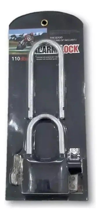 CANDADO ALARMA DOBLEARO MOTOS BICICLETAS PUERTAS - Imagen 7