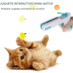 JUGUETE  PELOTA MASCOTAS GATO tipopistola rebound cat gun