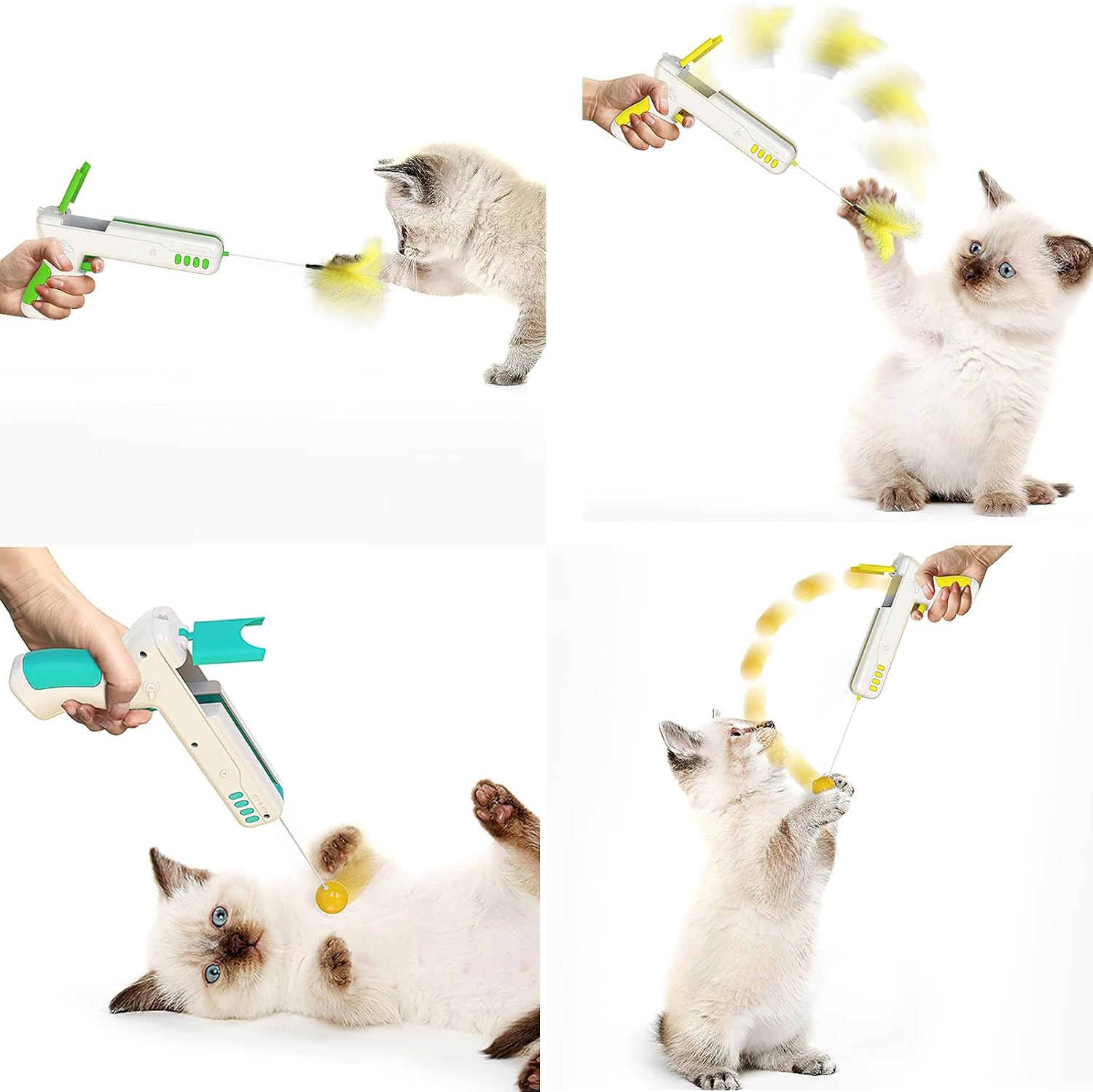 JUGUETE PELOTA MASCOTAS GATO tipopistola rebound cat gun - Imagen 2